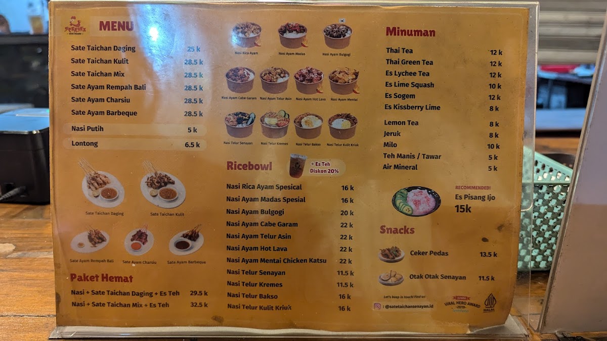 Sate Taichan Senayan Yogya Menu - Image 4