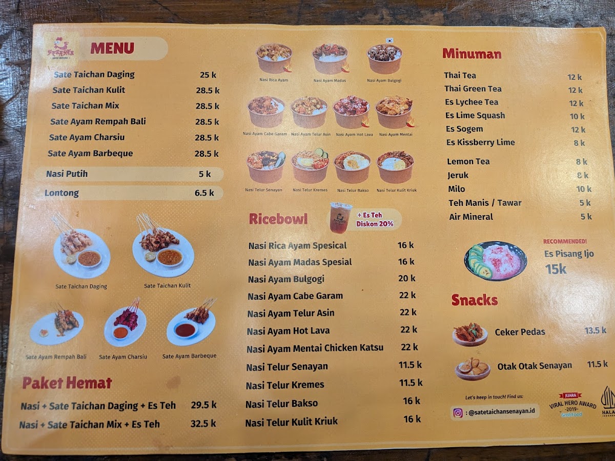 Sate Taichan Senayan Yogya Menu - Image 5